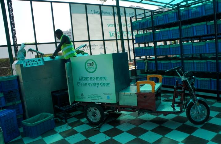 Composting operations at the Motibagh zero waste plant